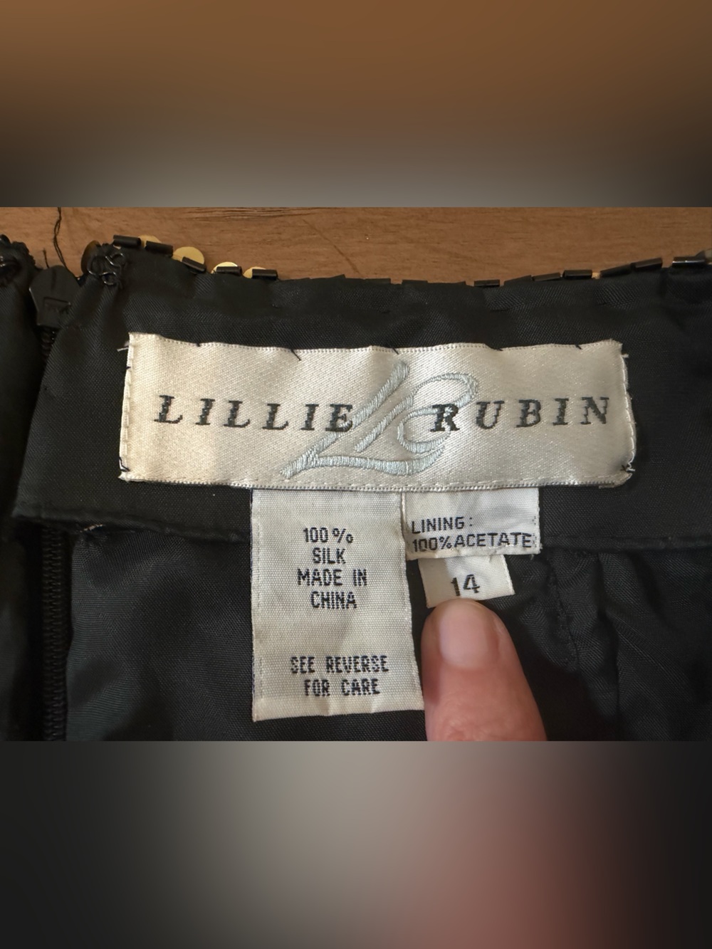 Lillie Rubin Sequin Zebra Mini Skirt 100% Silk - Picture 7 of 9